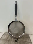 The Pampered Chef Fine Mesh Strainer Sifter Colander Stainless Steel Black. Fixed Price $19.95.