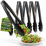 Plastic Tongs For Serving (pack Of 12) 9 Inch Heavy-duty Hard Reusa.... Fixed Price $23.44.