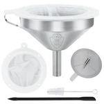 304 Stainless Steel Funnel 5 Inch With 200 100 Mesh Fine Strainer Kitchen Use. Fixed Price $18.99.
