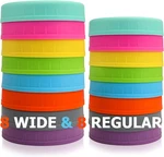 Juego De 16 Tapas Plastico Colores Para Frascos Mason Boca Ancha Y Regular. Fixed Price $23.27.