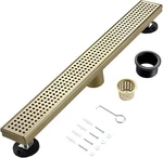 Muschbath 24" Linear Shower Drain, Gold Rectangular Floor. Fixed Price $48.99.