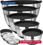 Umite Chef Mixing Bowls With Airtight Lids, 8PCS Stainless Steel Nesting. Fixed Price $54.45.