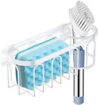 Yazoni 2-IN-1 Sponge Holder For Kitchen Sink, Suction Cup Style-white. Fixed Price $18.99.