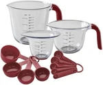 Kitchenaid 12 Piece Measuring Set Cups Spoons Red And Clear New. Fixed Price $29.99.