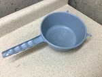 Vintage Action Ind Inc Blue Strainer Colander With Handle, Cheswick, Pa Usa Read. Fixed Price $8.96.