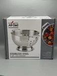 New Box All-clad Classic Stainless Steel 5 Qt Colander Strainer Quick Drain. Fixed Price $64.99.