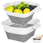 Rottogoon Collapsible Colander Set With Strainer Bowl, 2 1 Medium, Grey. Fixed Price $29.49.