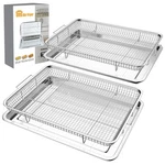 Donguli Air Fryer Basket Oven Set LARGE-2 PACK-15.7"X11.8", Silver. Fixed Price $55.24.