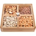Wuweot Bamboo Nut Candy Serving Tray, Party Appetizer Platter Veggie Dish,. Fixed Price $39.39.