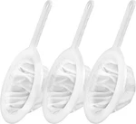 3 Piece 100 200 400 Kitchen Plastic Sieve Fine Mesh, White. Fixed Price $13.35.