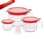 Komuee 4 Piece Glass Measuring Cups Set, 5 Oz, 1-CUP, 2-CUP, Sizes, Clear. Fixed Price $39.85.