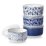 Vancasso 36 Oz Ceramic Serving Bowls With Lids Set Of 4, Porcelain Lunch Bowl.... Fixed Price $58.21.