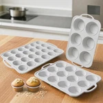 Vnray 3PCS Silicone Muffin Pan 6, 12 And 24 Cup With Metal Frame, Non Stick Jumb. Fixed Price $53.80.