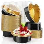 Eusoar 3.4OZ 50PCS Aluminum Foil Heart Shaped Baking Pans Cups With Lids Snac.... Fixed Price $21.67.