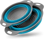 Collapsible Colander Of 2 Silicone Kitchen Strainer Set, Perfect For Drainin. Fixed Price $19.85.