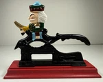 Vintage Heavy Hand Painted Cast Iron Wood Base Soldier. Fixed Price $12.99.