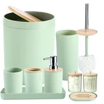 Imucci 9PCS Pastel Green Bathroom Accessories Set With Trash Can,toilet Brus.... Fixed Price $90.16.