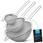 Eleen Premium Stainless Steel Fine Mesh Strainers For 1, Silver - Pack Of 3. Fixed Price $19.37.