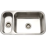 Houzer Elite 31" Stainless Steel Undermount 80/20 Small Left Double Bowl. Fixed Price $253.66.