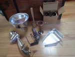 Vintage Nos New Garden Way Metal Squeezo Strainer Original Box. Fixed Price $75.00.