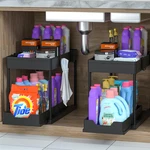 Meafbird 2 Pack Under Sink Organizer, Tier Bathroom Cabinet With Sli. Fixed Price $28.55.