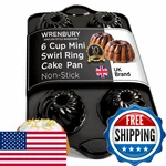 Wrenbury Swirl Buntz Pan For Baking Mini Non-stick 6 Cup Fluted Cake Tin. Fixed Price $35.79.