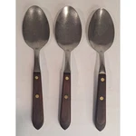 Vtg Washington Forge Town Country 7.5 Teaspoons Wood Handle Set Of 3. Fixed Price $10.00.