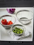 Pampered Chef Stainless Steel Mesh Colander Set Of 3, Excellent Cond. Fixed Price $24.95.