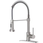 Owofan Kitchen Faucet With Pull Down Sprayer 1 Standard, Brushed Nickel. Fixed Price $62.64.