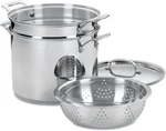Cuisinart 4-PIECE Cookware Set, 12 Quarts, Chef's Classic Stainless Steel Pasta. Fixed Price $108.55.
