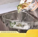 Stainless Steel Sink Drain Basket Triangle Kitchen Strainer Filter. Fixed Price $21.97.