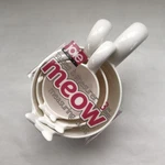Joie Meow White Kitty Cat Stackable Measuring (1/4, 1/2, Set) - New. Fixed Price $15.50.