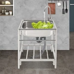 Commercial Stainless Steel Outdoor Single-bowl Utility Sinks With Faucet Us. Fixed Price $97.89.