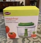 Chef'n Veggichop Hand-powered Pull Function Vegetable Chopper Green Storage Lid. Fixed Price $14.00.