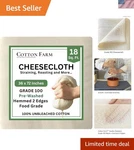 Natural Beige 100% Cotton Cheesecloth - 2 Yards Of Straining Fabric. Fixed Price $22.94.