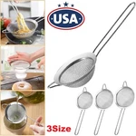 3 Size Stainless Steel Fine Mesh Strainer Kitchen For Frying / Food Filtering Us. Fixed Price $8.49.