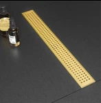 Sanitemodar Linear Shower Drain, Gold 36 Inch With Removable. Fixed Price $65.00.