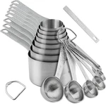 Smithcraft Measuring Cups And Spoons Set, Piece 18/8 Stainless Steel Measu.... Fixed Price $73.64.