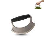 Amco Mezzaluna Salad Chopper With Silicone Handle & Stainless Steel Blade - 4.9". Fixed Price $12.99.