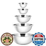 Ybm Home Stainless Steel Mixing Bowls (set Of 5) For Baking, Cooking, And Preppi. Fixed Price $86.35.