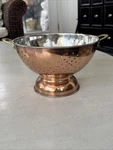 Vintage Copper Footed Colander Pedestal Strainer Cooking Kitchen Utensil Tool. Fixed Price $42.95.
