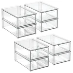 Mdesign Lumiere Stackable Bathroom Storage Organizer Bins 8 Pack Clear. Fixed Price $179.99.