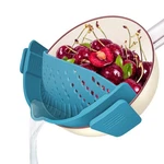 Teal Clip Silicone Food Strainer Hands Free Pasta Pan Pot Colander. Fixed Price $18.04.