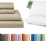 Queen Size 4-PIECE Sheet Set With 2 Cotton Pillows Ultimate Comfort. Fixed Price $120.99.