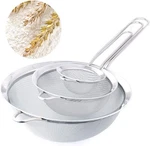 Kitchen Fine Mesh Strainers, 3 Pcs Stainless Steel With Handle,. Fixed Price $14.39.