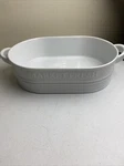 Fitz & Floyd Casserole Dish Everyday White Porcelain 3QT Market Fresh 11X8.5 New. Fixed Price $18.92.