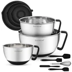 Rorence Stainless Steel Mixing Bowls: Metal Set With Large, Black. Fixed Price $58.50.