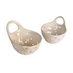 Kitchen Prep Set Of 2 Cream Stoneware Colanders 6.5 Wide. Fixed Price $51.99.