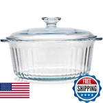 Cgnweeps Round Glass Casserole Baking Dish With Lid Borosilicate 2.4QT Ove. Fixed Price $50.73.