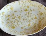 Sheffield Golden Meadow Oval Glass Platter Floral Pattern Dishwasher Safe. Fixed Price $15.99.